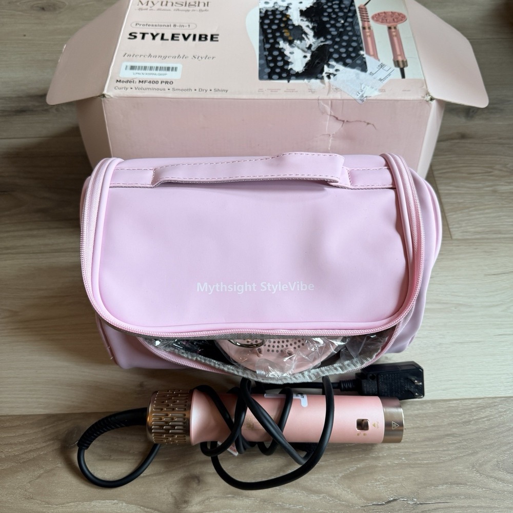 StyleVibe 8-in-1 Air Styler, Dual Voltage Hair Dryer & Blow Dryer Brush w/case - Picture 3 of 5